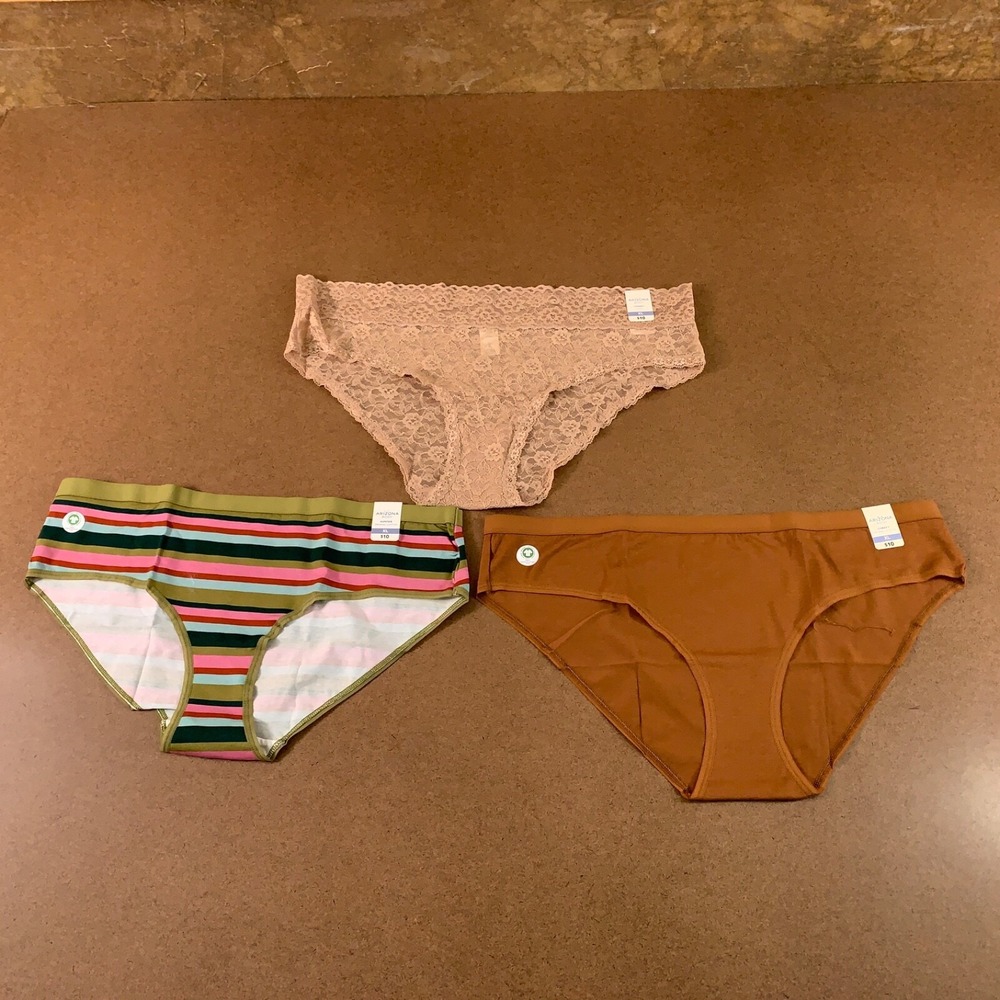 Arizona Body Womens Size XL Multi-Color Cheeky Hipster Panty 3 Pack NWT